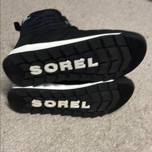 Sorel Black and White Winter Boots